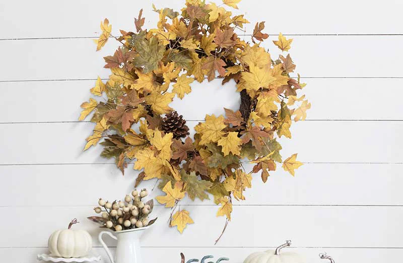 Maple Leaf and Pinecone Wreath