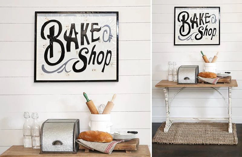 Enamel Bake Shop Embossed Sign