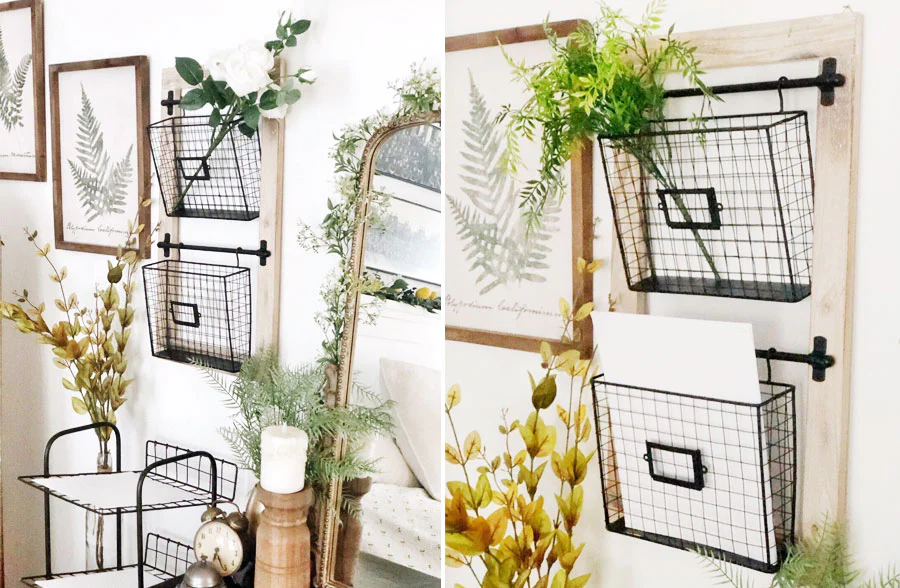 Hanging Wooden Framed Wall Bins