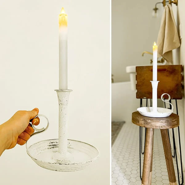 Chippy Distressed Candle Holder