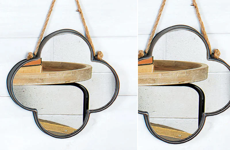 Metal Clover Wall Mirror