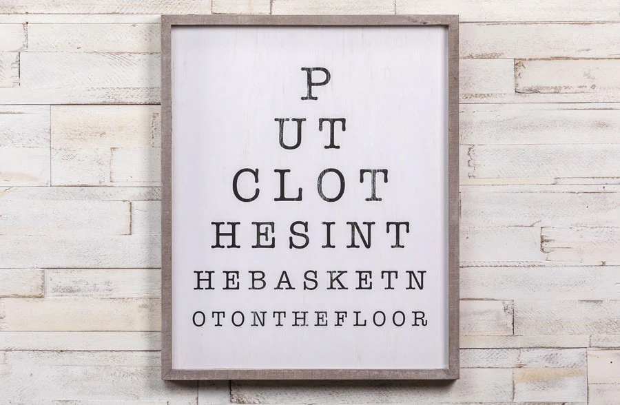 Eye Chart Laundry Sign