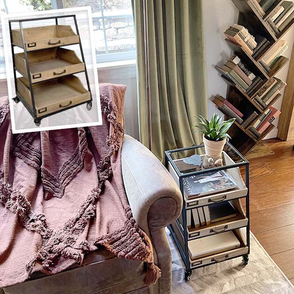 One of a Kind Side Table  with Storage Bins