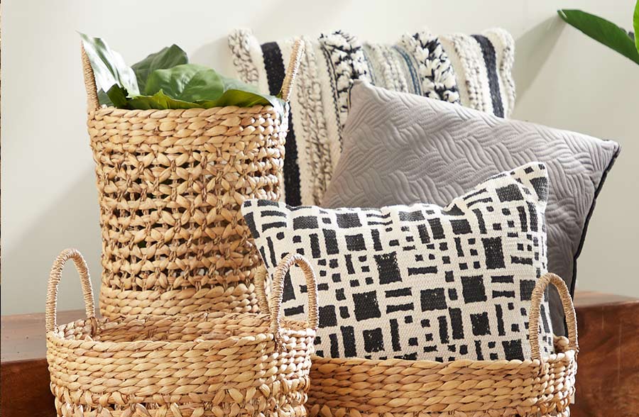 Woven Seagrass Baskets, Set Of 3