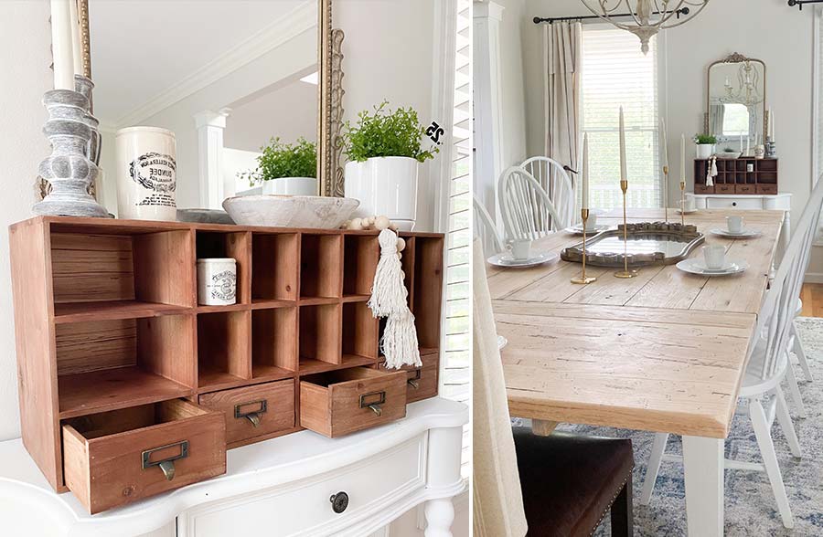 Wooden Cubby Organizer with Drawers