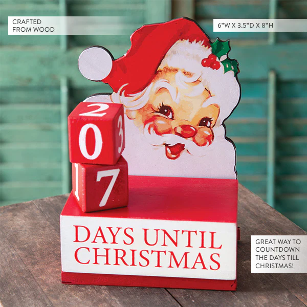 Vintage Santa Christmas Countdown Blocks