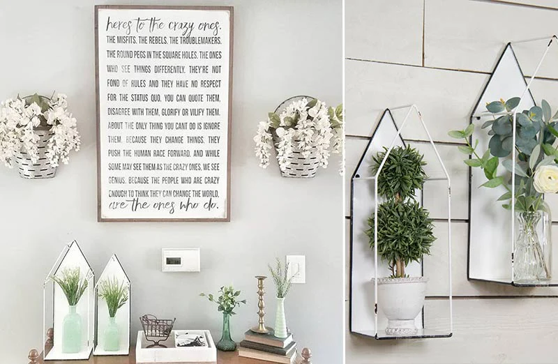 Cathedral Inspired Enamel Shelves  Set of 2