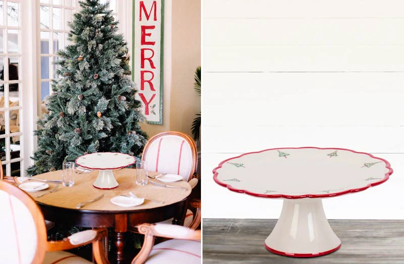 Ceramic Holiday Cake Stand
