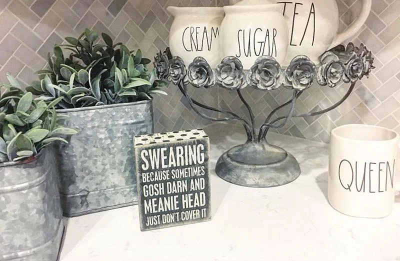 Galvanized Metal Canister  Set Of 2