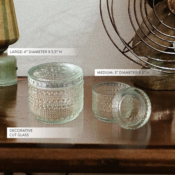 Decorative Glass Jars, Set of Two