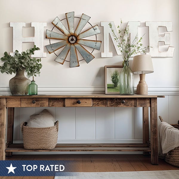 Wood Home Letters with Windmill