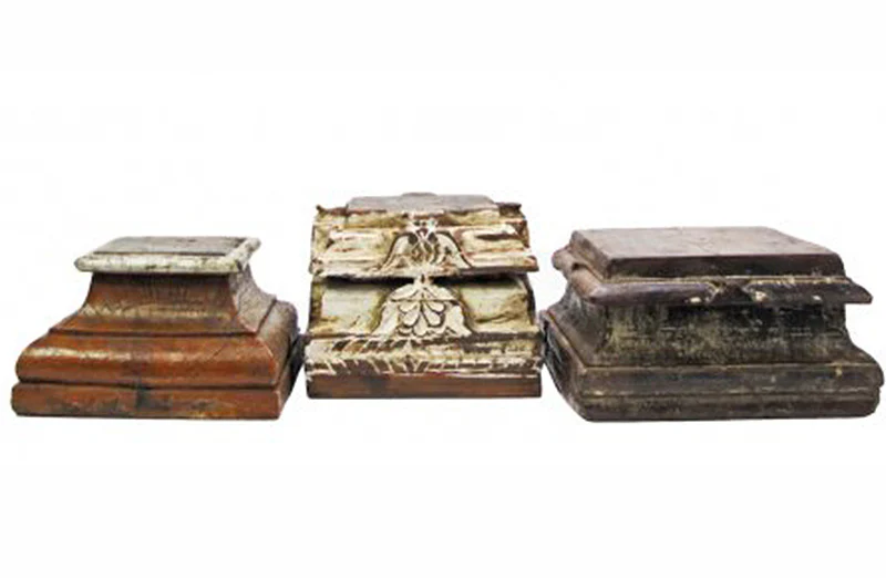 *HUGE* Repurposed Vintage Wooden Carved Risers
