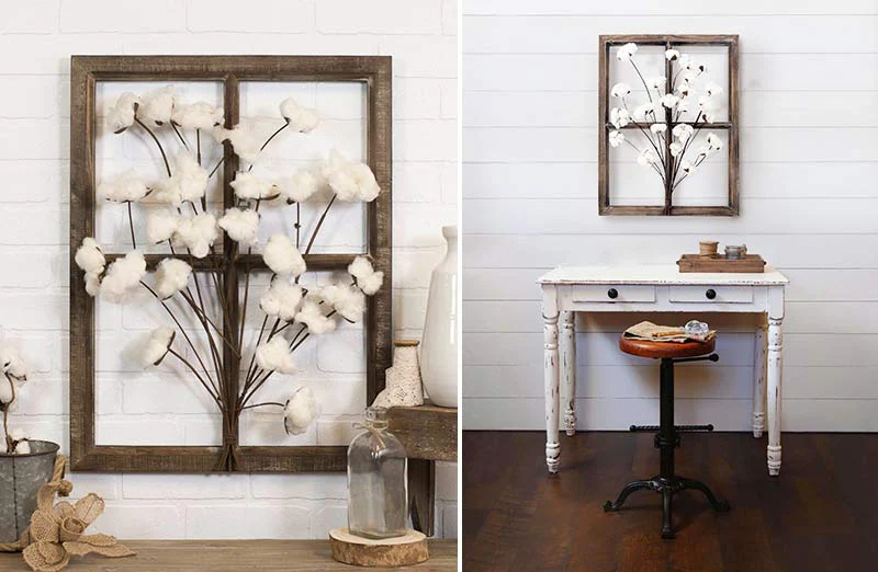 Cotton Stem Framed Window Pane