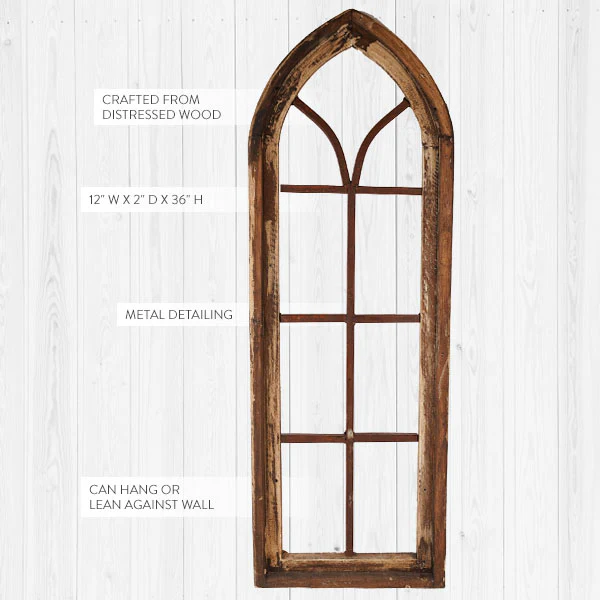 Architectural Salvage Arched Window Panel