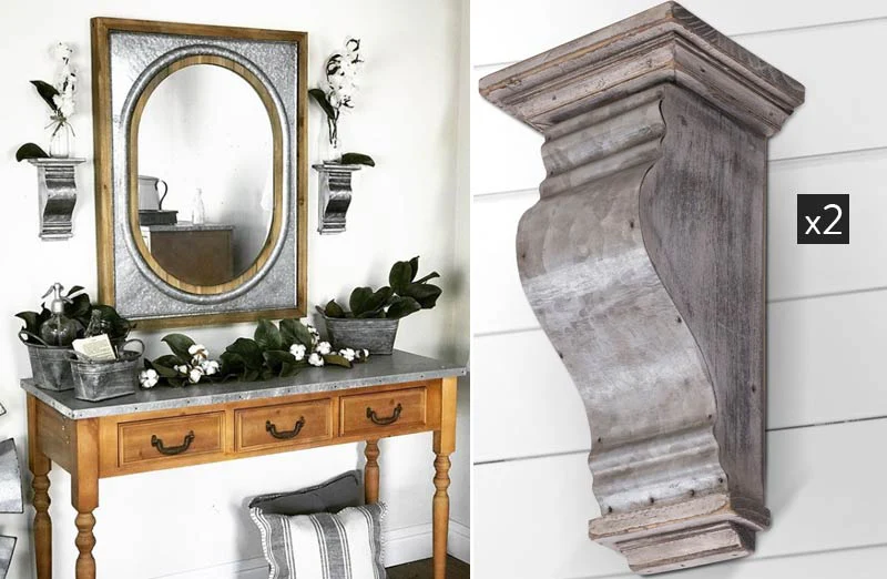 Antique Distressed Corbels  Set of 2