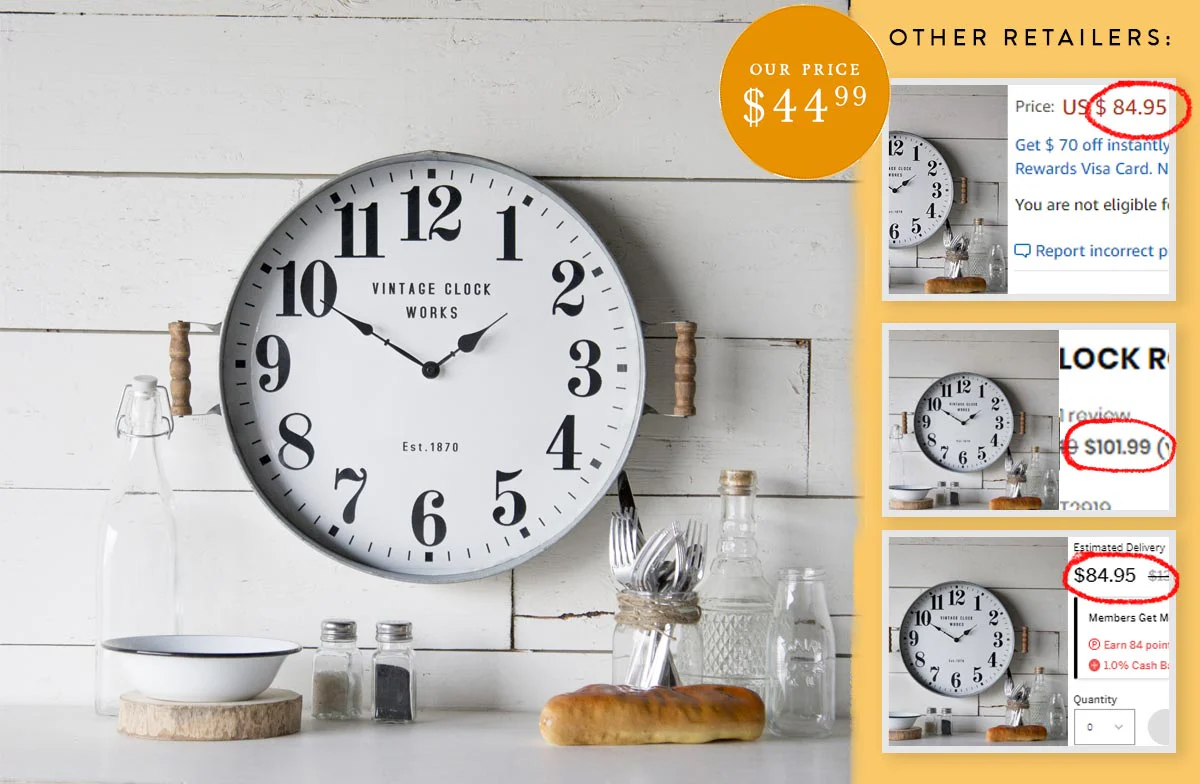 Chippy Enamel Tray Wall Clock