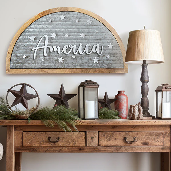 Galvanized Metal America Arch Decor