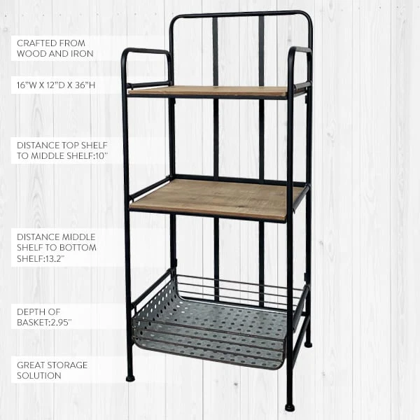 Three-Tier Space Saving Utilitarian Shelf