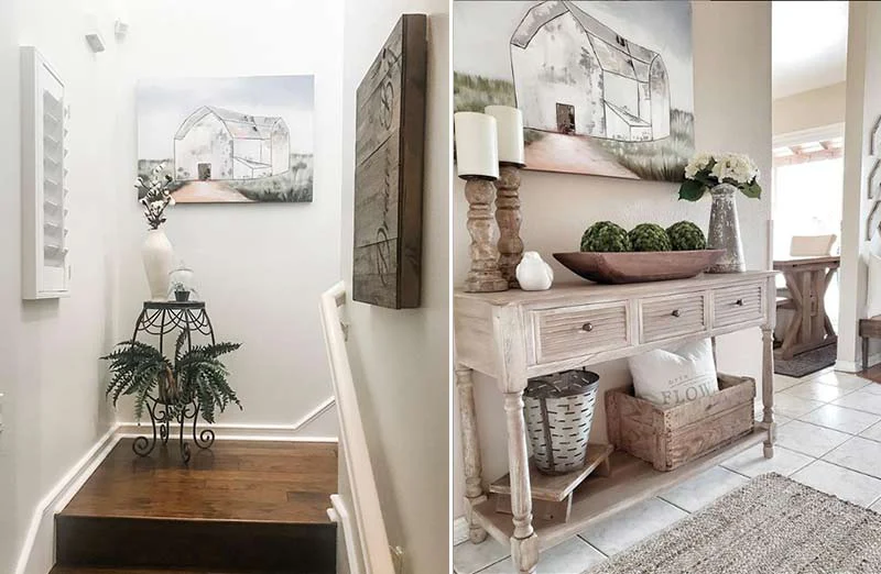 HUGE Hand Painted Weathered Barn Print