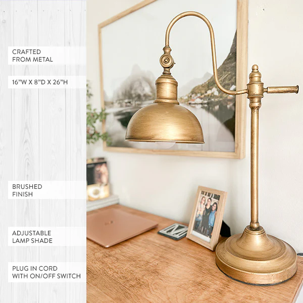 Gooseneck Metal Tabletop Lamp