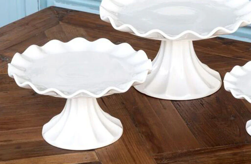 Fluted Ceramic Cake Plates
