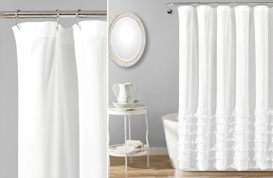 Layered Ruffle Shower Curtain