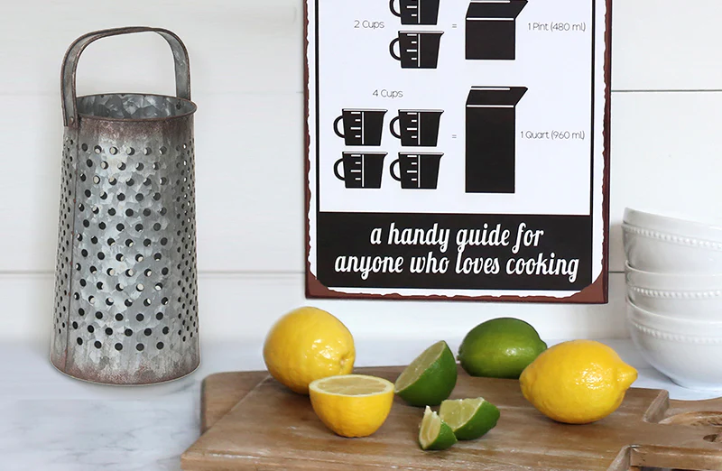 Round Galvanized Grater Vase