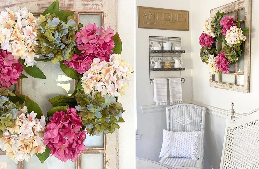 26 Hydrangea and Magnolia Leaf Wreath