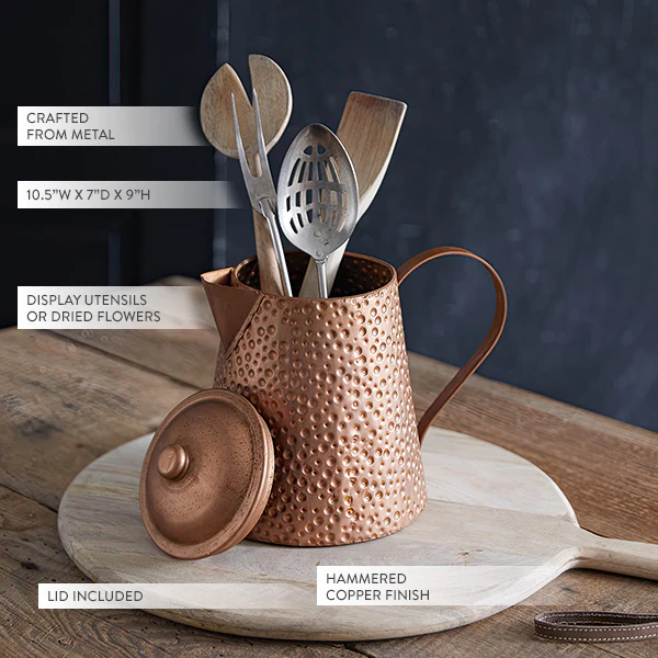 Hammered Copper Finish Decorative Pitcher