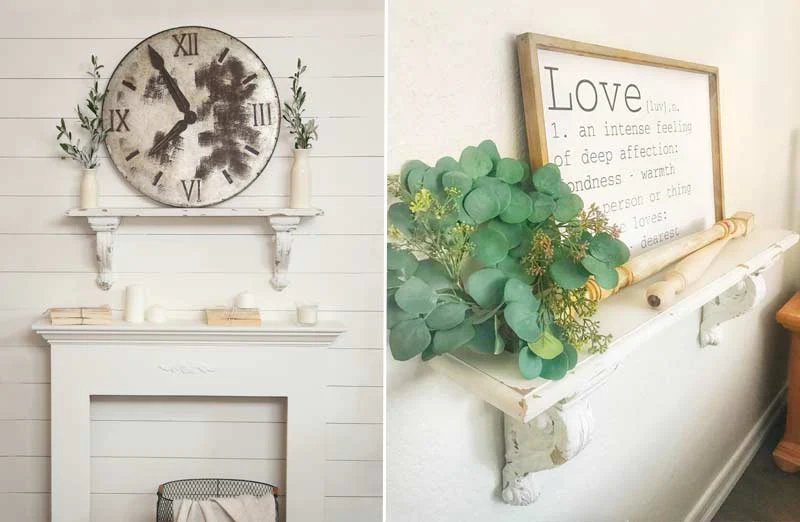 Large Distressed Wooden Antique Shelf