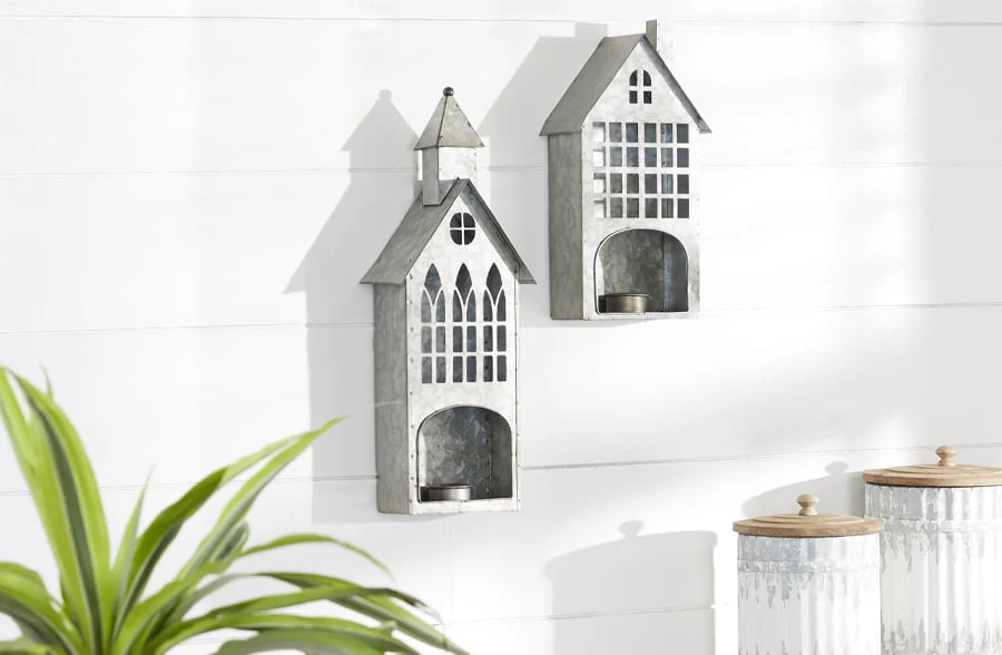 Galvanized Hanging Votive Holder, Set of 2