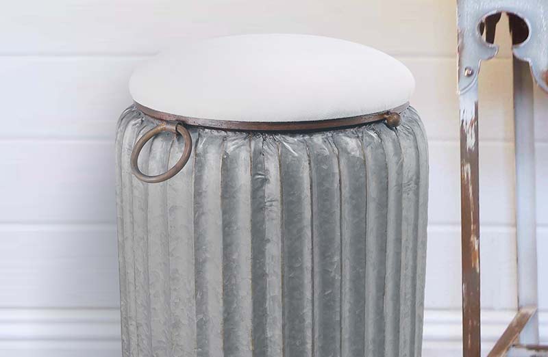 Corrugated Metal Storage Drum Stool