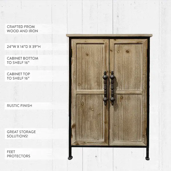 Wooden French Door Cabinet