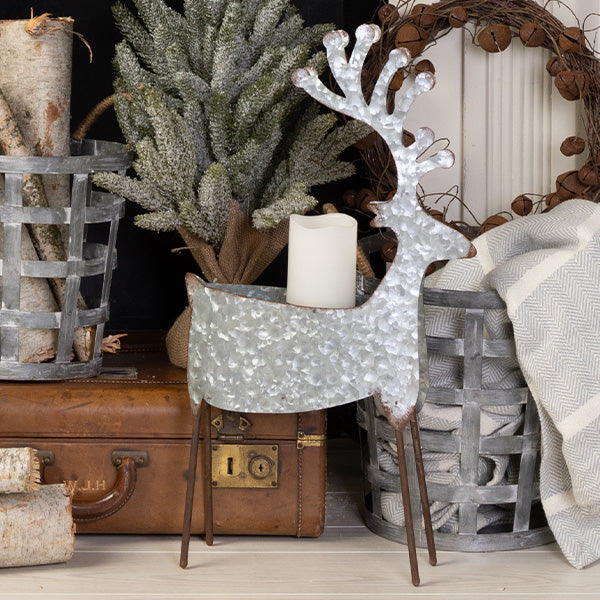 Metal Reindeer Candle Holder, Choose Your Size