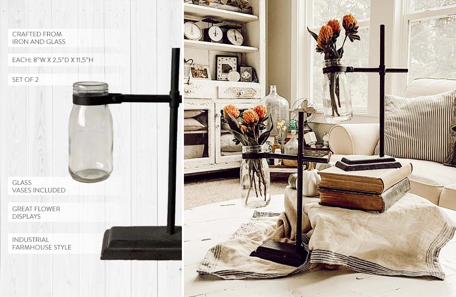 Hanging Test Tube Bud Vases, Set of 2