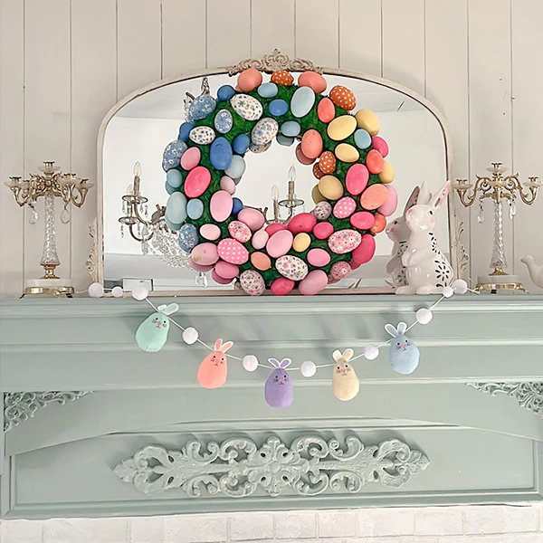 Large Multicolor Easter Egg Wreath