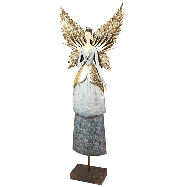 38 Inch Tall Metal Tabletop Angel