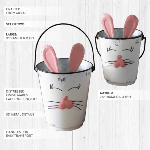 Bunny Buckets, Set of 2
