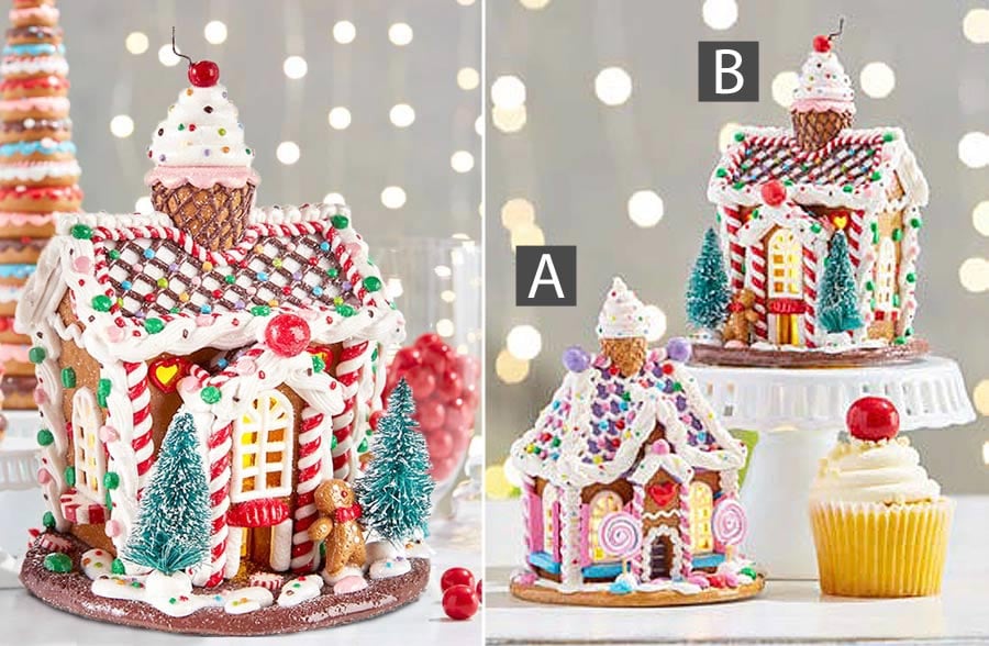 Lighted Candy Inspired Gingerbread Houses, Pick Your Style