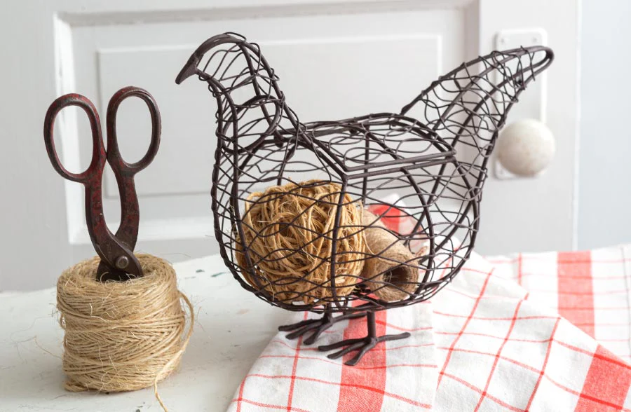 Chicken Wire Hen Basket