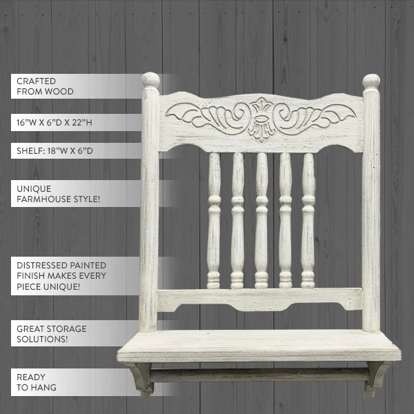 Hanging Farmhouse Chair Shelf