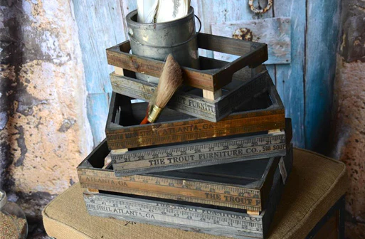 Get Organized Yardstick Wooden Crates  Set Of 3