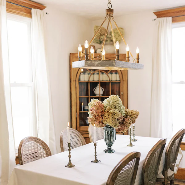 Wood and Metal Rustic Chandelier