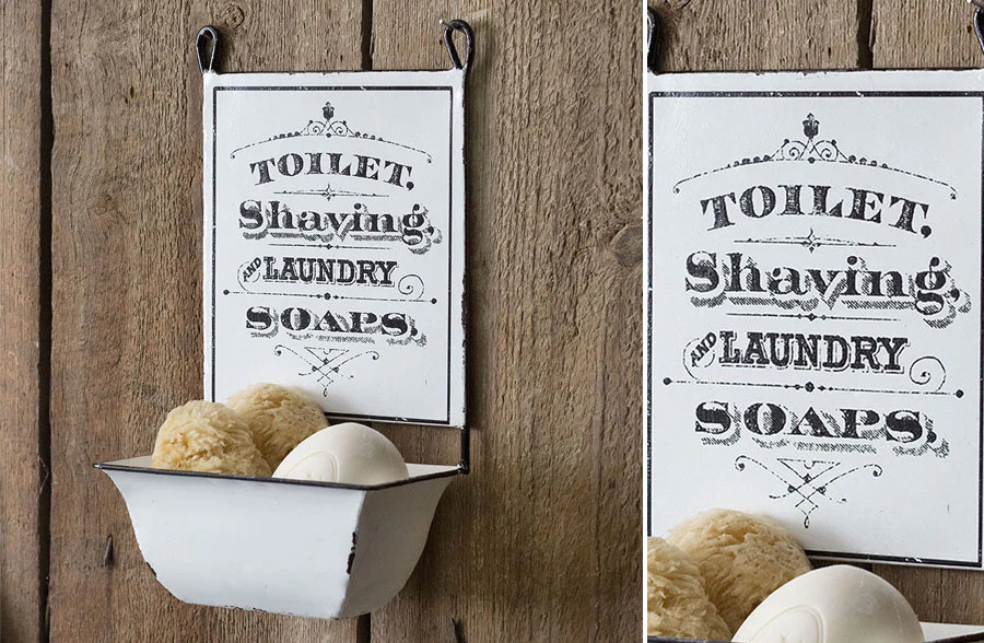 Distressed Enamel Toiletries Wall Caddy