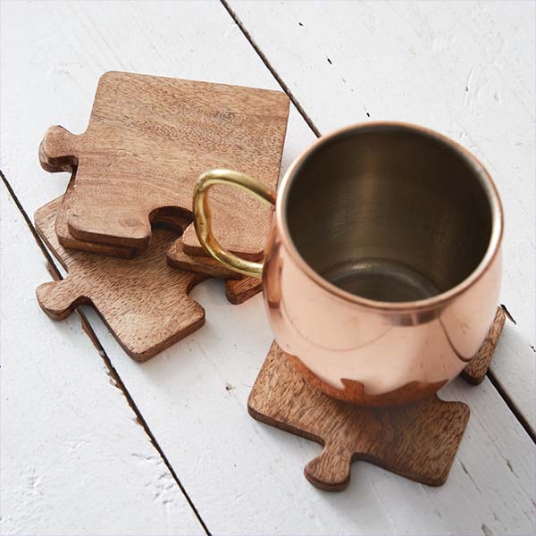 Wooden Coasters, Set of Four