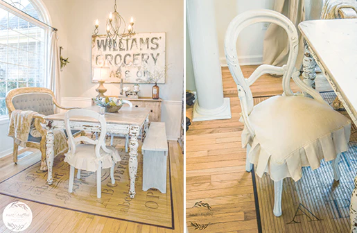 Ruffled Feedsack Chair Cover