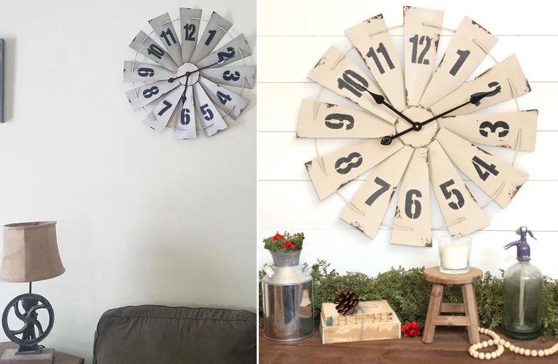 Metal Windmill Wall Clock
