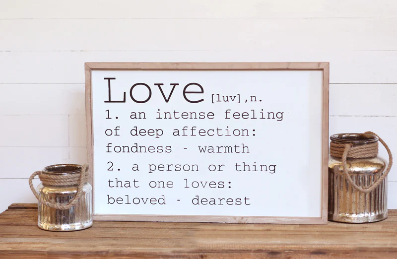 Distressed Wood Framed Love Sign