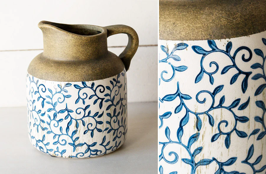 Delft Inspired Decorative Ceramic Pitcher