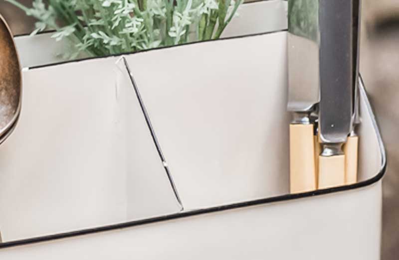 Enamel Tabletop Caddy with Five Bins